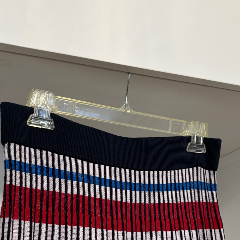 NEW with tags - Banana Republic Navy, Red & White Striped Pleated Midi Skirt - Picture 3 of 6